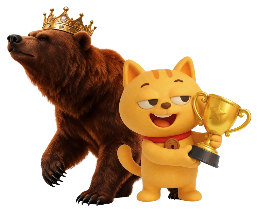 OMEGA公式ビジュアル（クマとマネチャネコ）